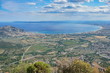 Viewpoint over the gulf of Roses from the mountain, Spain, Mediterranean sea, Costa Brava, Alt Emporda, Girona, Catalonia