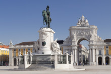 Arco Da Rua Augusta Triumphal Arch, King Jose I Monument, Praca Do Comercio, Baixa, Lisbon, Portugal