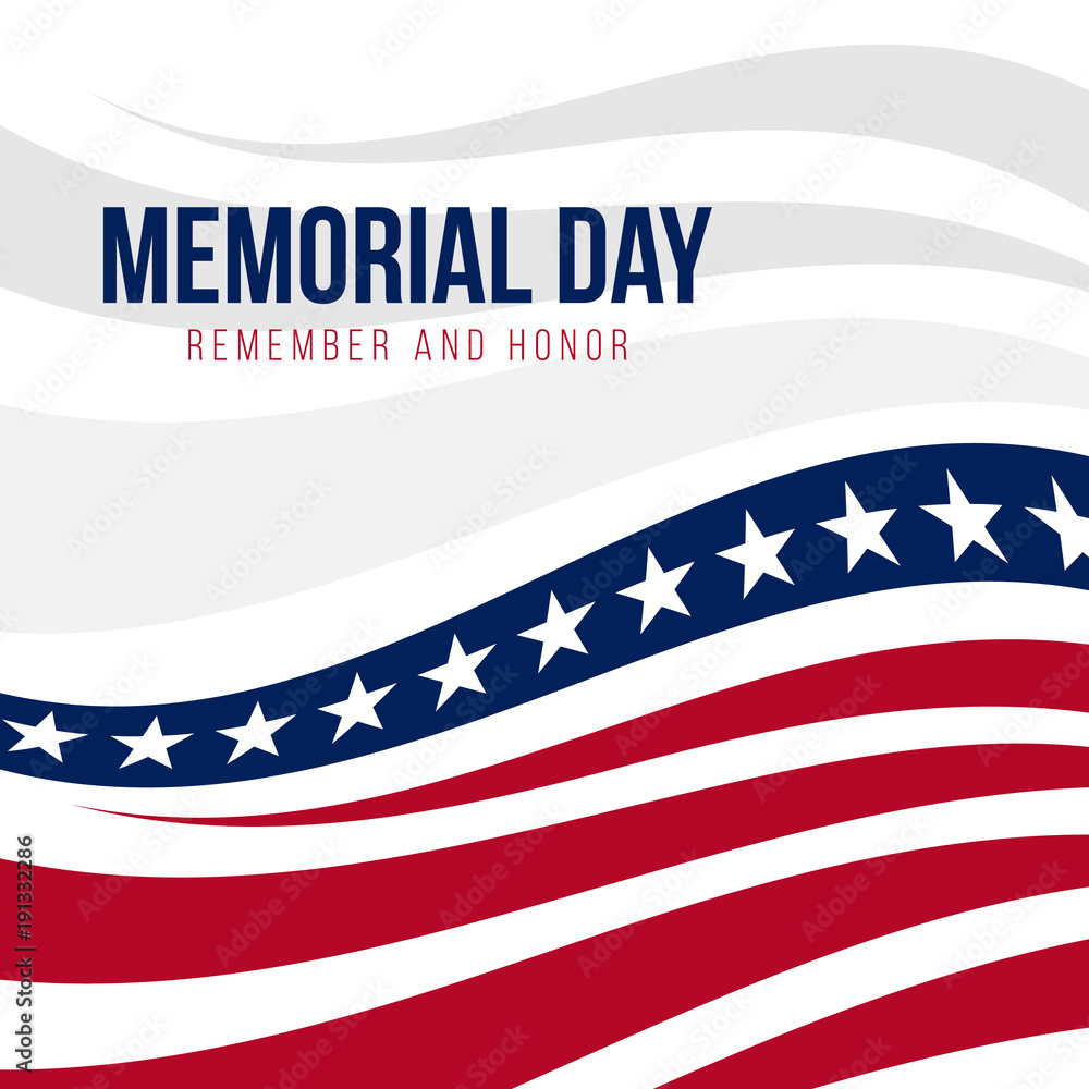 Memorial day with abstract United States flag background vector design ...