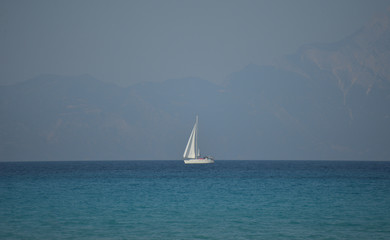  Sailboat Sea Haze