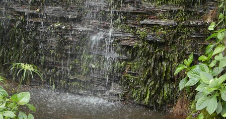 Poster - Waterfall on stone wall