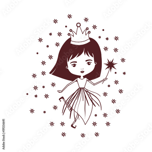Download princess fairy with crown and magic wand and stars in ...