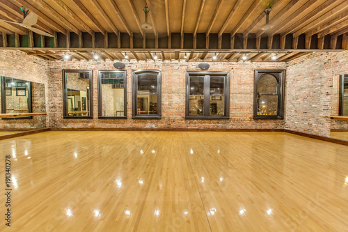 Empty Workout Room With Hardwood Floors Buy This Stock