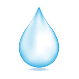 Fototapeta Dinusie - vector illustration of a single blue shiny liquid soap or oil drop