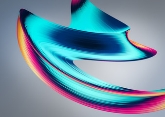 Wall Mural - 3d render abstract background. colorful twisted shapes in motion. computer generated digital art for