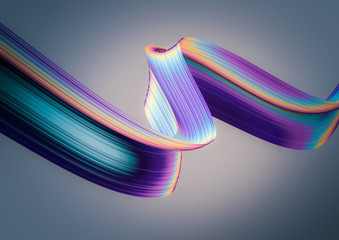 Wall Mural - 3d render abstract background. colorful twisted shapes in motion. computer generated digital art for