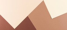 Color Papers Geometry Composition Banner Background With Pink, Beige And Brown Tones.
