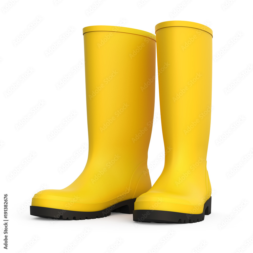 FotoPoster Hintergrund Gelbe Isoliert Gummistiefel Weißer thQCrsdx
