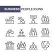Business people icons set simple line flat illustration
