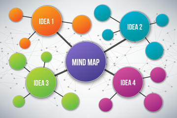 creative vector illustration of mind map infographic template isolated on transparent background wit