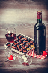 Wall Mural - Wine and box of chocolates