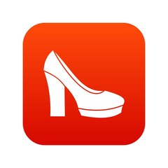 Sticker - High heel shoes icon digital red