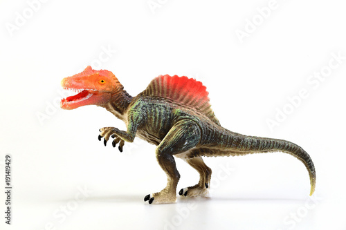 Fotografie, Obraz Shooting dinosaur isolated on white background, Animal concept.