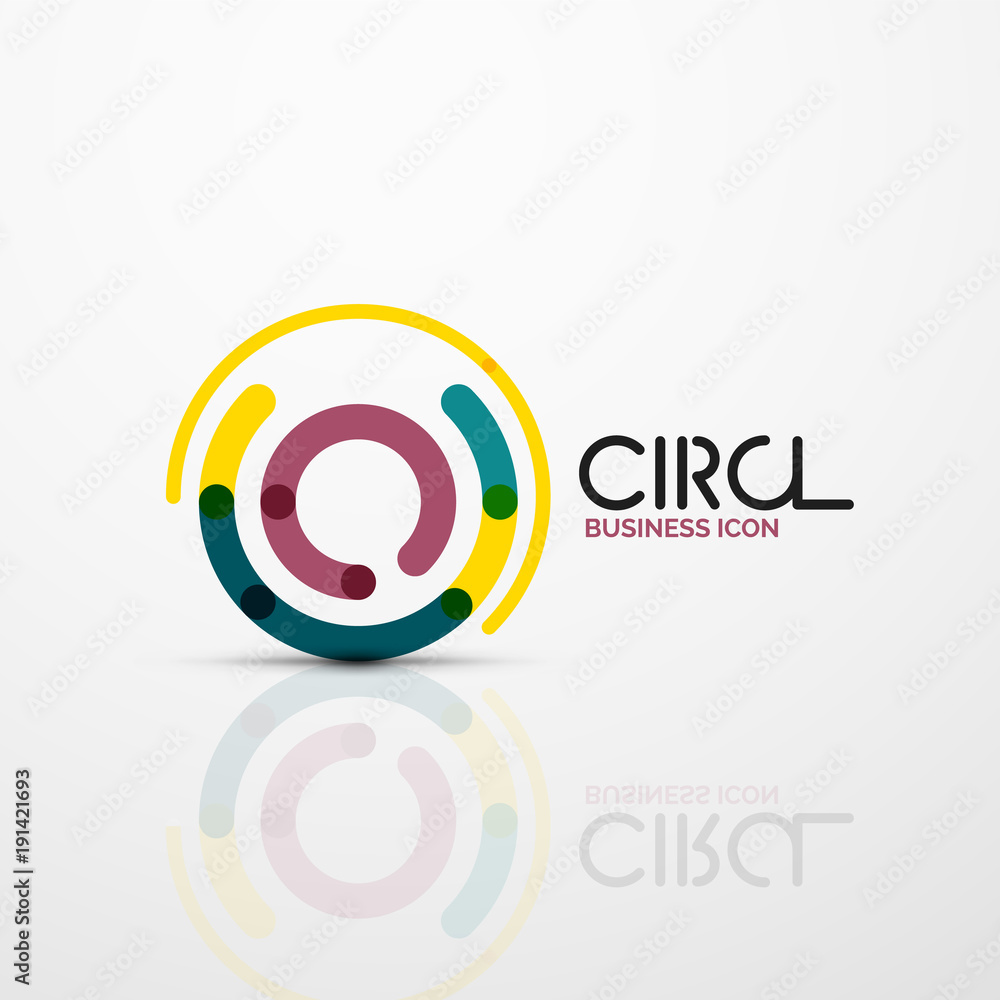 Abstract swirl lines symbol, circle logo icon Stock Vector | Adobe Stock
