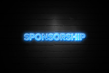 Sponsorship neon Sign on brickwall