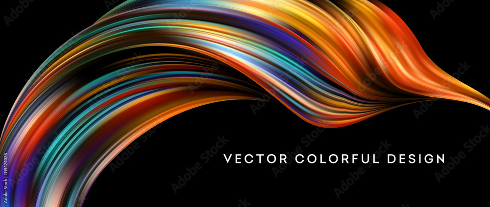 3d Abstract colorful fluid design. Vector illustration - obrazy, fototapety, plakaty 