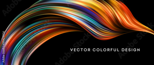 Fotografía 3d Abstract colorful fluid design. Vector illustration