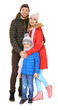 © Africa Studio - Happy family in warm clothing on white background. Ready for winter vacation