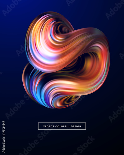 3d Abstract colorful fluid design. Vector illustration