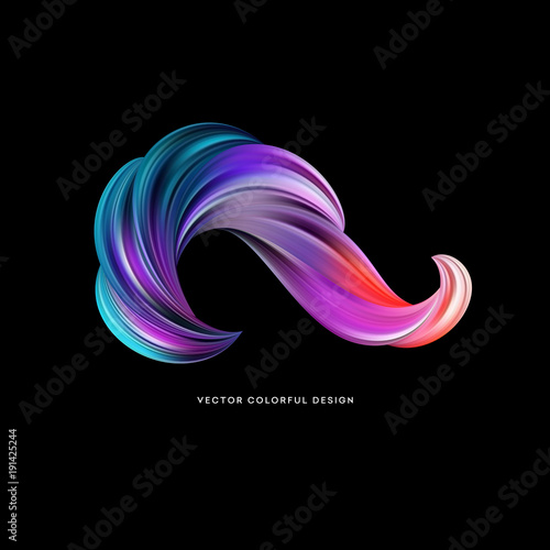 3d Abstract colorful fluid design. Vector illustration