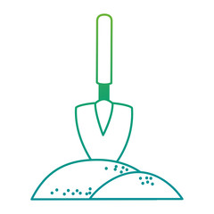 Wall Mural - gardening shovel with ground vector illustration design