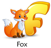 Letter F Is For Fox Cartoon Alphabet