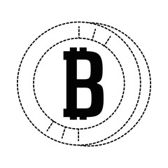 bitcoin virtual money icon vector illustration design