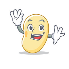 Sticker - Waving soy bean character cartoon