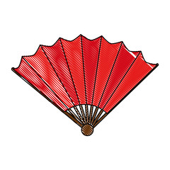 Poster - chinese fan decorative icon vector illustration design