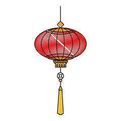 Wall Mural - chinese lamp hanging icon vector illustration design