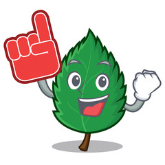 Poster - Foam finger mint leaves mascot cartoon