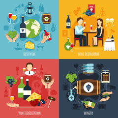 Poster - Wine Flat 2x2 Icons Set