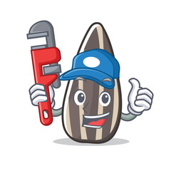 Sticker - Plumber sunflower seed mascot cartoon