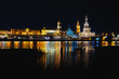 Dresden city skyline panorama at Elbe River