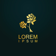  Gold Flower Rose Logo