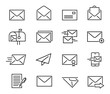 Mail line icon set