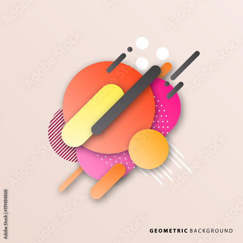 Geometric Abstract Background Flat Lines Vector Pattern And