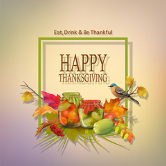 Wall Mural - Vector Thanksgiving Card