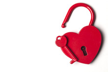 Heart Shaped Padlock. Valentines Day Love Concept.