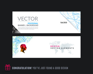 Wall Mural - Abstract vector set of modern horizontal website banners