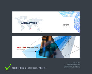 Wall Mural - Abstract vector set of modern horizontal website banners