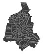 Magdeburg city map Germany DE labelled black illustration