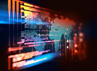 programming code abstract technology background of software developer and computer script