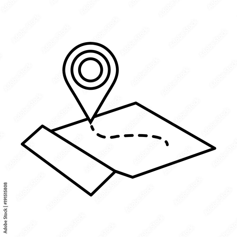 line geography global map with location symbol Stock Vector | Adobe Stock