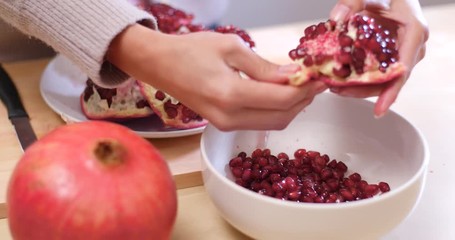 Sticker - Cutting Fresh red pomegranate