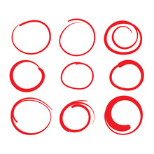 Red Circle Grading Marks With Swoosh Feel - Marking Up Papers