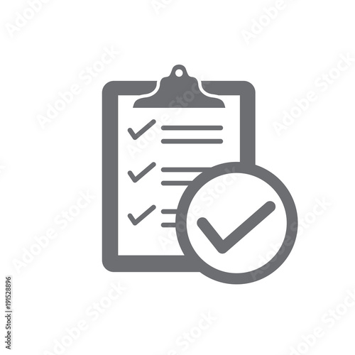 Fényképezés  In compliance - icon set that shows company passed inspection