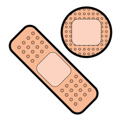 Sticker - medicinal bandages isolated icon vector illustration design