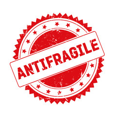 Antifragile red grunge stamp isolated