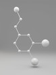 3d illustration. Model of serotonin molecule, Hormone of Happiness.